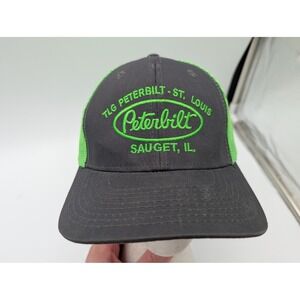 Peterbilt TLG St. Louis Sauget IL Trucker Hat Black Neon Green Snapback Apollo